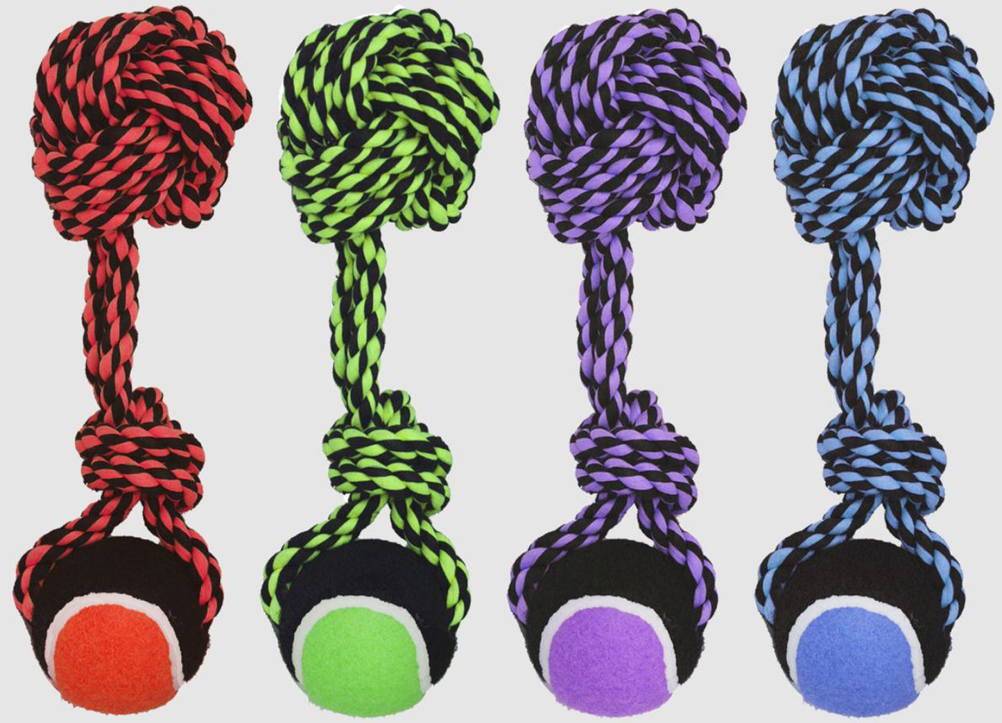 Multipet Nuts for Knots� RopeBall w/ Knot & Tennis Ball(Assorted) 10 inch