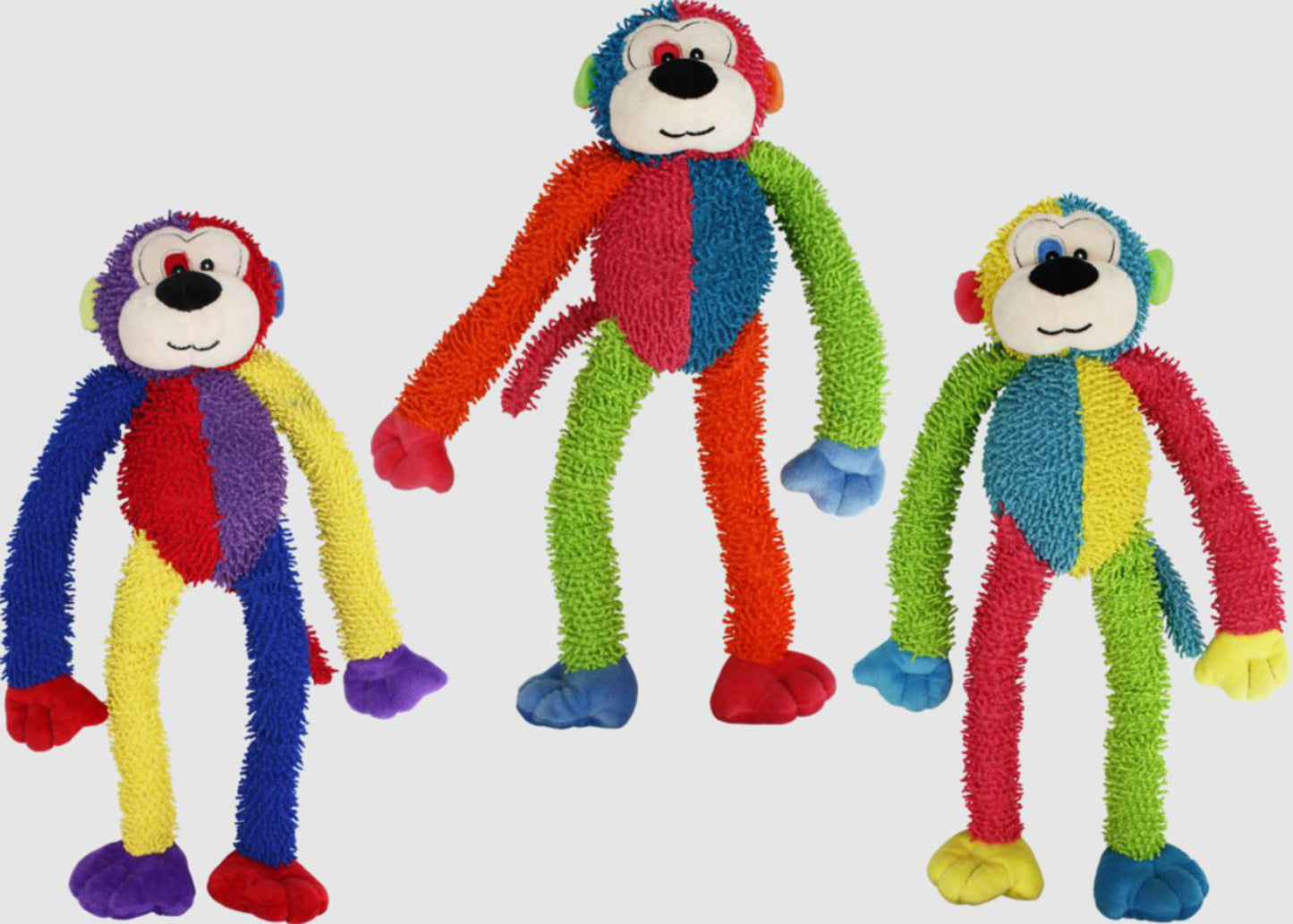 Multipet Multi Crew Monkey Dog Toy Assorted 17 in