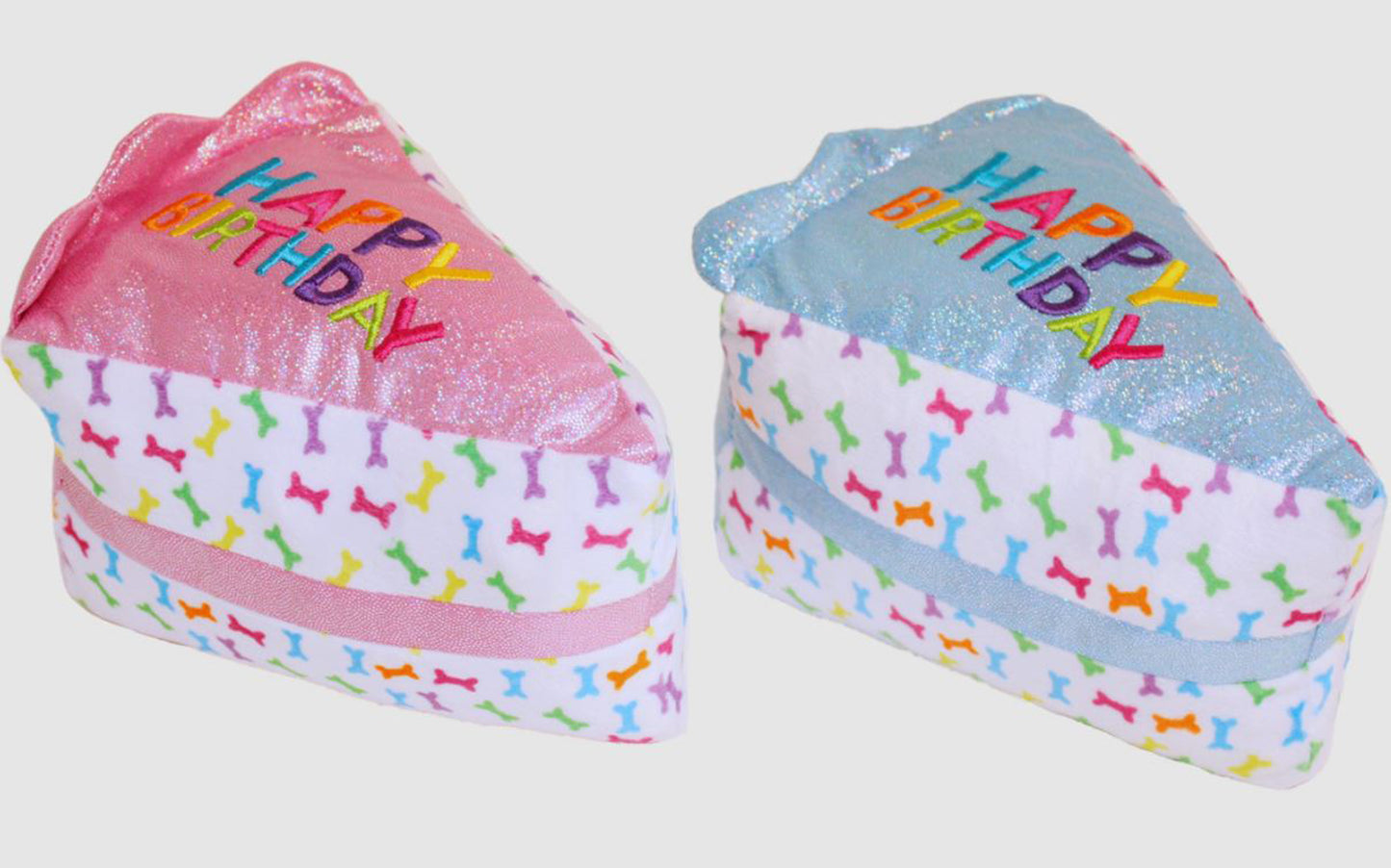 Multipet Birthday Cake Slice (Shiny Blue/Pink Assorted) 6 inch