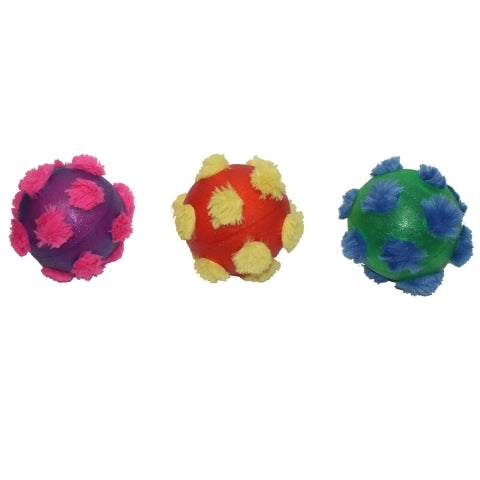 Multipet 4-TEEN Plush/Rubber Ball Dog Toy Assorted 4 in