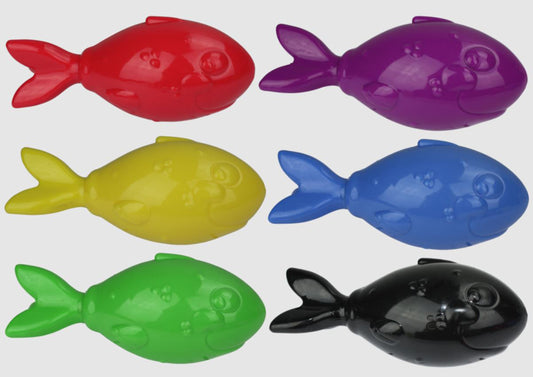 Multipet Lobberz Fish Squeak Throw Float Fetch Toy Assorted 7 in