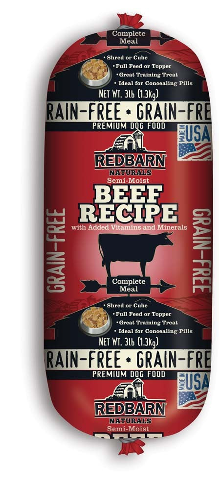 Redbarn Pet Products Grain Free Beef Dog Food Roll 3 lb