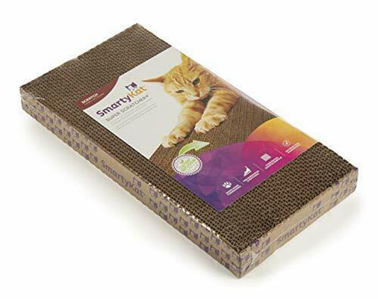 SmartyKat Super Scratcher+ Double Wide Corrugate with Catnip Scratching Pad Brown