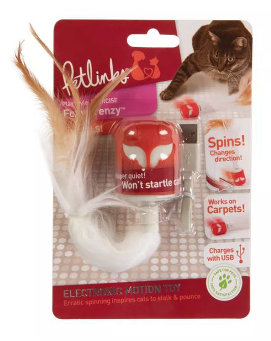 Petlinks Foxy Frenzy Electronic Motion Cat Toy Red, White One Size