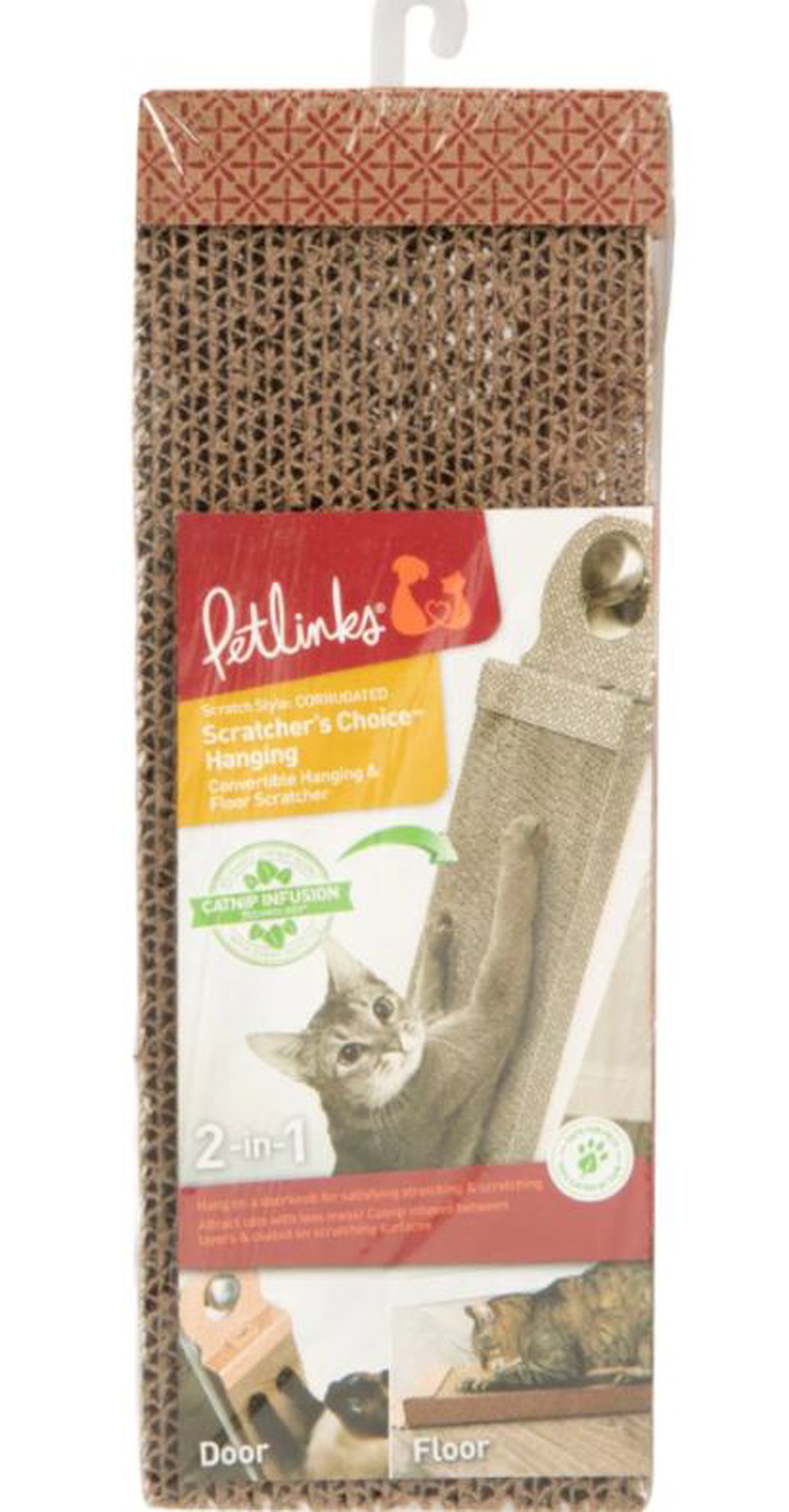 Petlinks Scratcher's Choice Hanging Corrugate Cat Scratcher With Infused Catnip