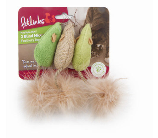 Petlinks Blind Mice Cat Toy Assorted 3 Count