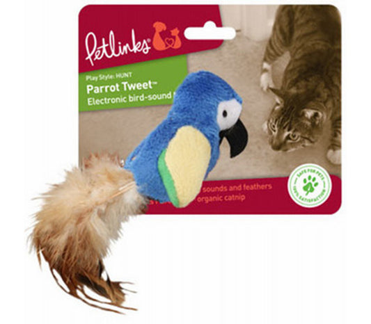 Petlinks Parrot Tweet Electronic Sound Catnip Toy Assorted