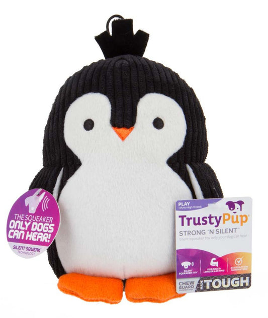 TrustyPup Penquin with Silent Squeaker Dog Toy Penguin