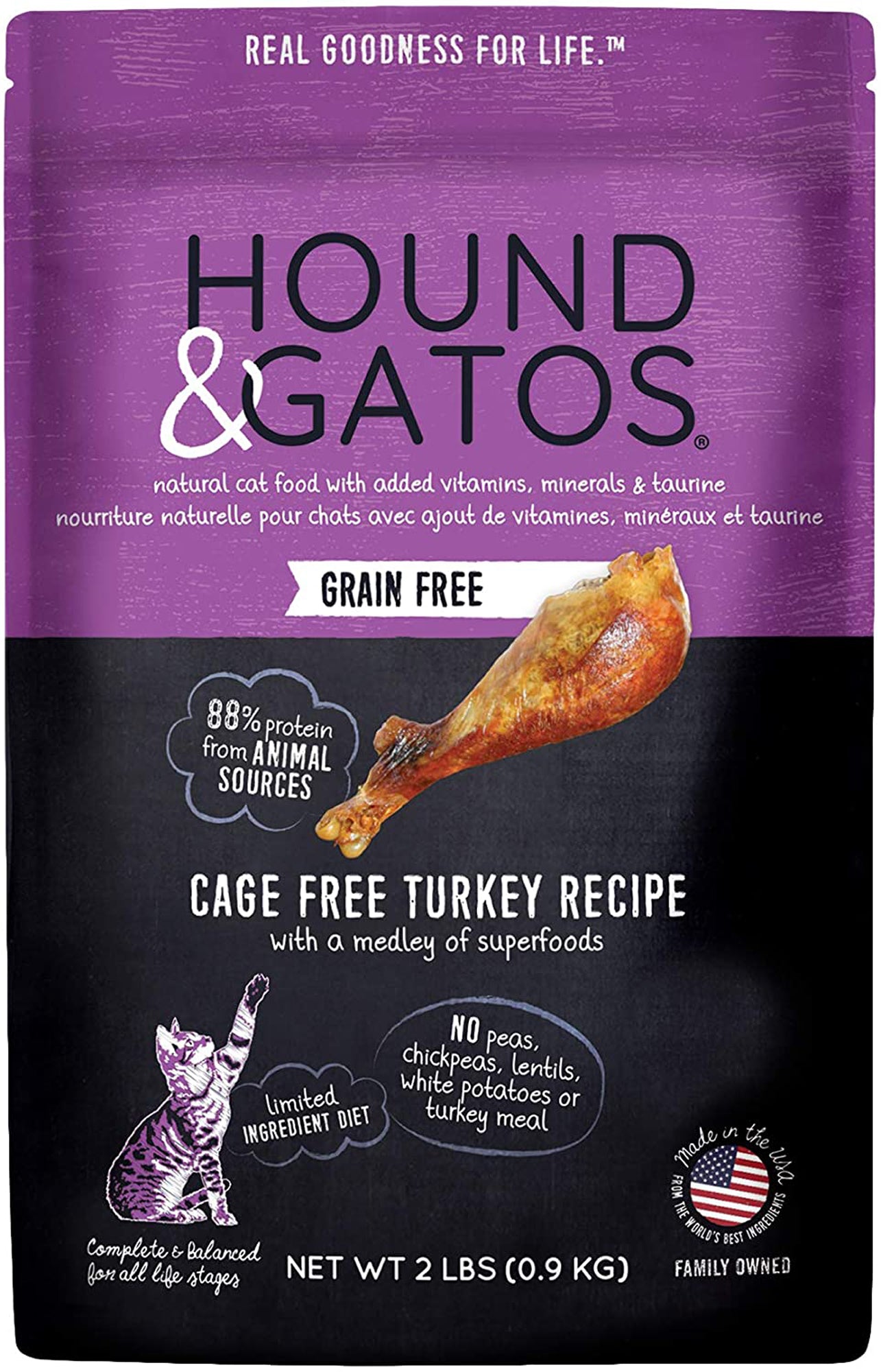 Hound & Gatos Cat Grain Free Turkey 2Lb