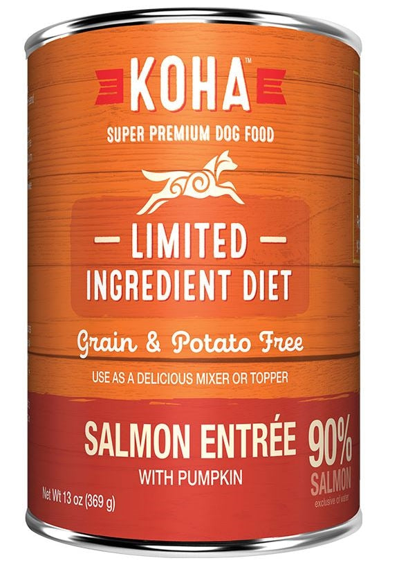 Koha Dog Limited Ingredient Grain Free 90% Salmon 13oz. (Case of 12)