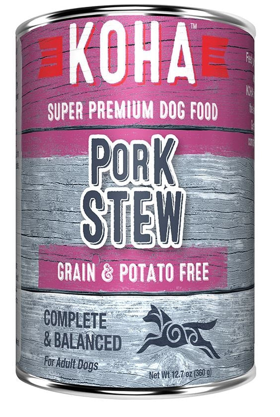 Koha Dog Grain Free Stew Pork 12.7oz.(Case of 12)