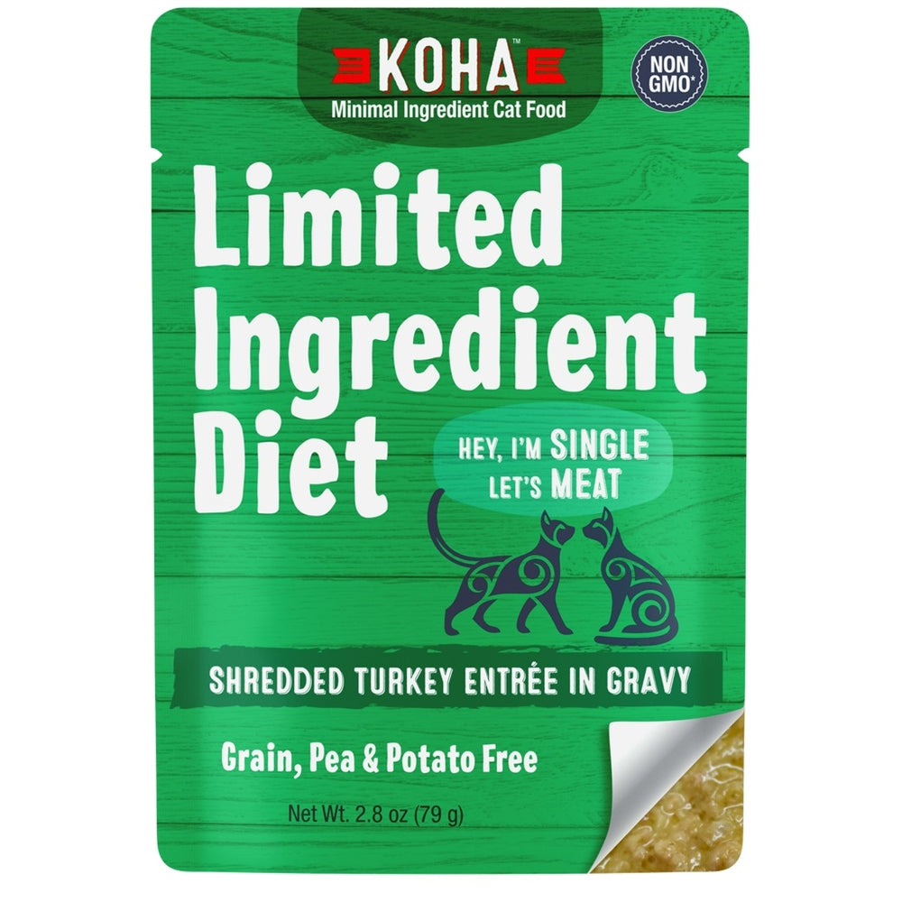 Koha Cat Limited Ingredient Grain Free Shredded Turkey 2.8Oz(Case of 24)