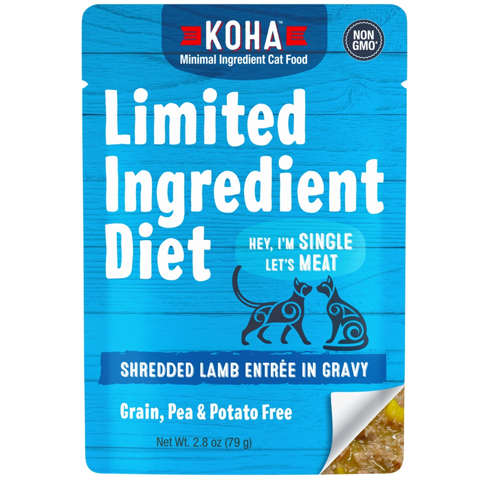 Koha Cat Limited Ingredient Grain Free Shredded Lamb 2.8oz.(Case of 24)