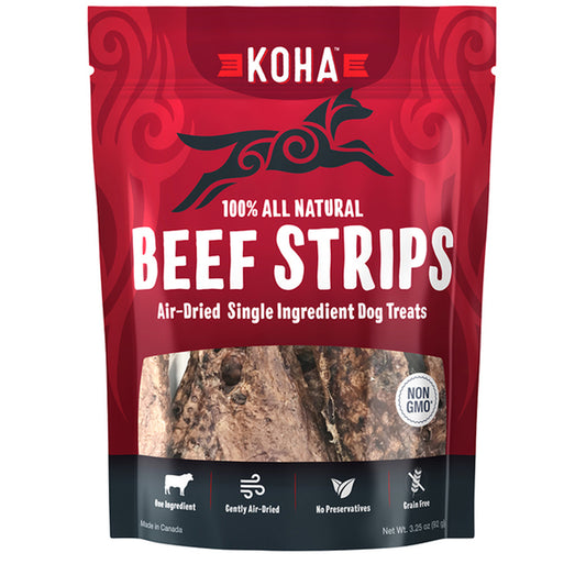 Koha Dog Grain Free Air Dried Beef Strips 3.25oz.
