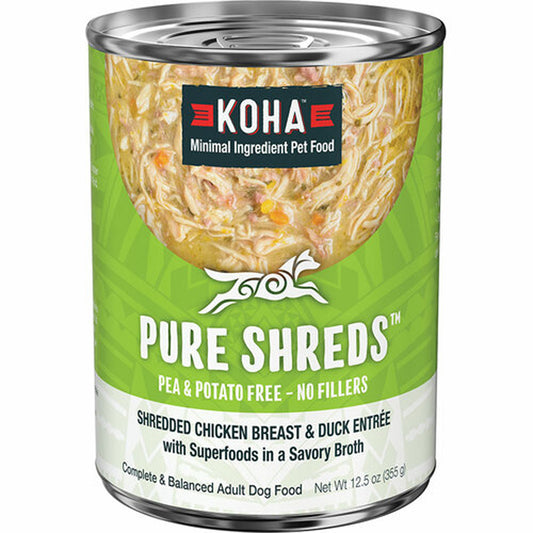 Koha Dog Grain Free Shredded Chicken & Duck 12.5oz.(Case of 12)