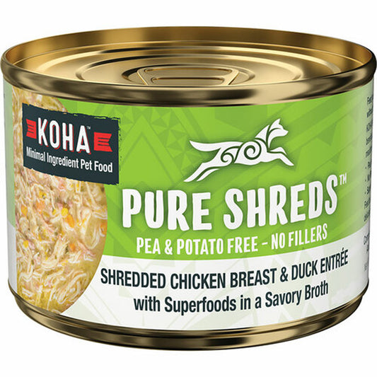 Koha Dog Grain Free Shredded Chicken & Duck 5.5oz.(Case of 12)