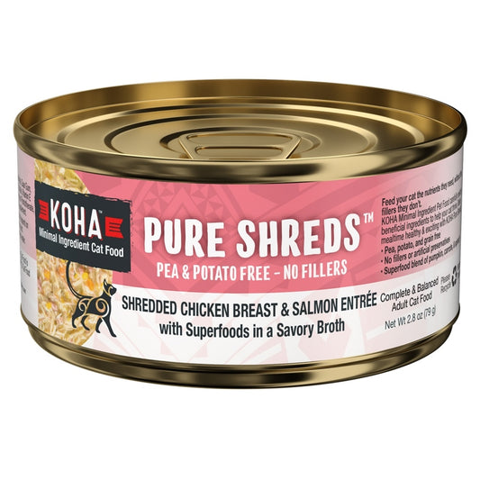 Koha Cat Grain Free Shredded Chicken Salmon 5.5Oz(Case of 12)
