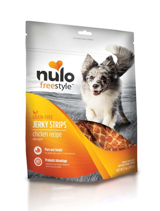 Nulo Jerky Strip Chicken with Apple Dog Treat 5 oz