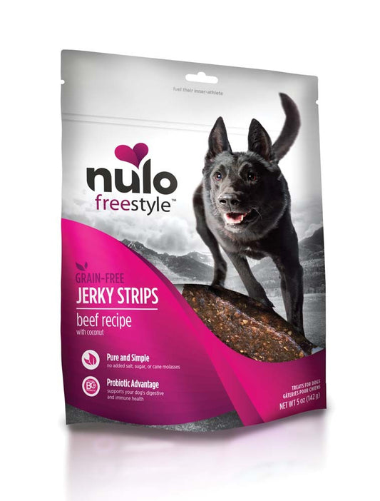 Nulo Jerky Strip Beef with Coconut Dog Treat 5 oz