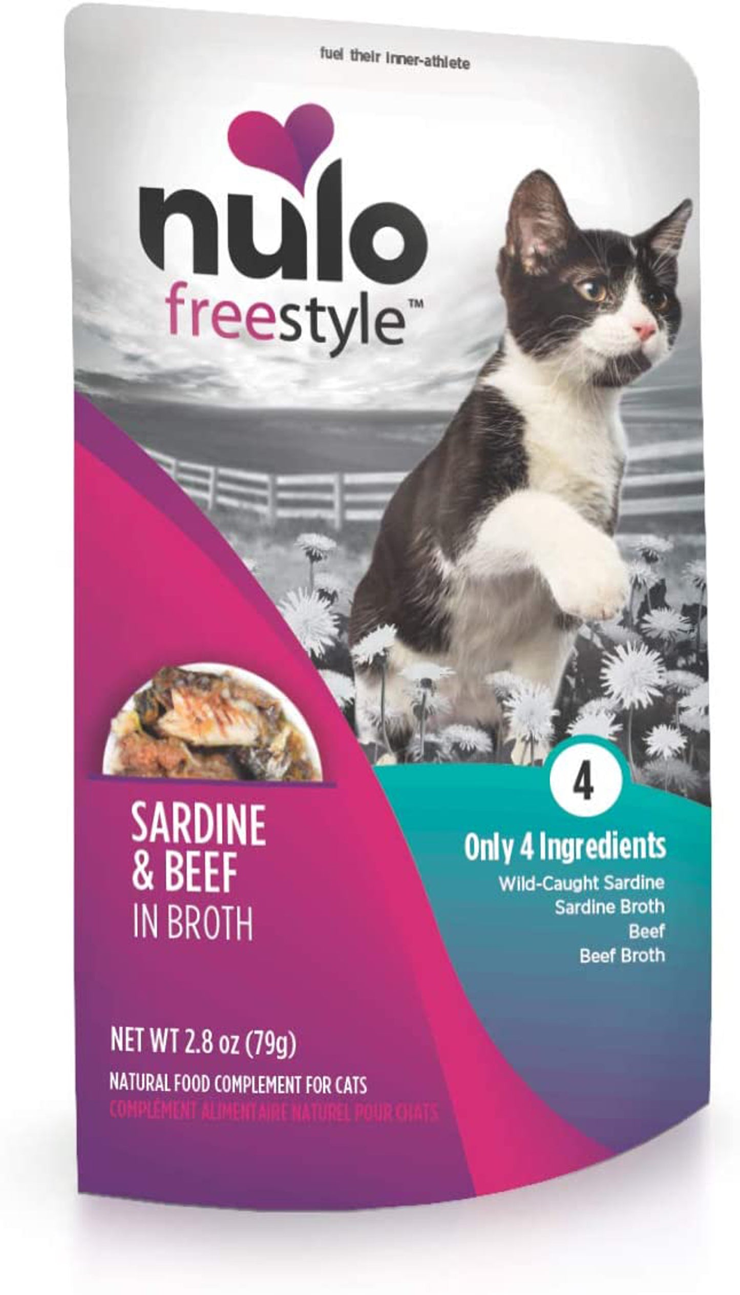 Nulo Sardine & Beef in Broth Pouch Cat Wet Food 2.8 oz 24 Pack