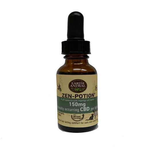 Earth Animal Nature's Comfort Potion For Dogs and Cats - Full Spectrum Hemp Oil Drops With Naturally Occurring Cbd, 150Mg
