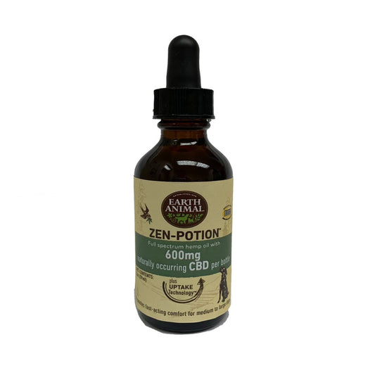 Earth Animal Nature's Comfort Potion For Dogs and Cats - Full Spectrum Hemp Oil Drops With Naturally Occurring Cbd, 600Mg