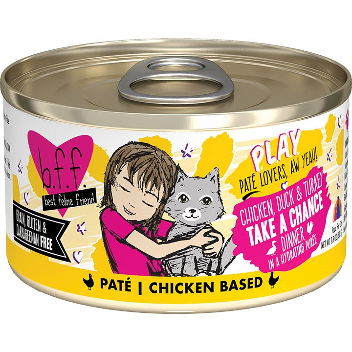 BFF Cat Play Chicken, Duck & Turkey Take a Chance Dinner 2.8oz. (Case Of 12)