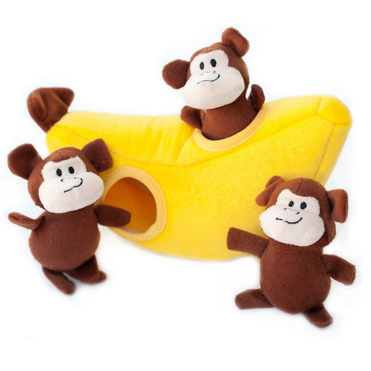 ZippyPaws Zippy Burrow Dog Toy Monkey 'n Banana 1ea/Md