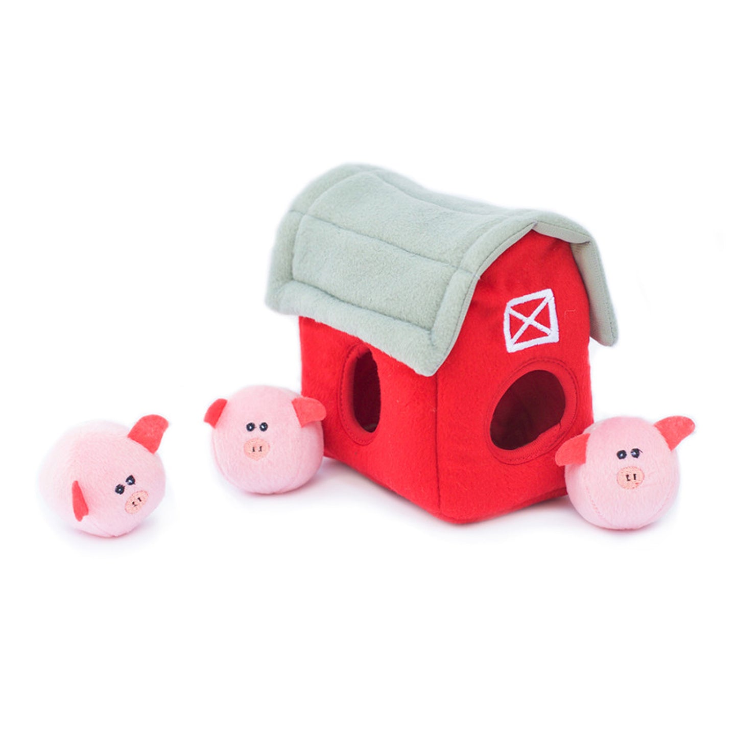 ZippyPaws Zippy Burrow Dog Toy Barn with Pig Bubble Babies 1ea/Md