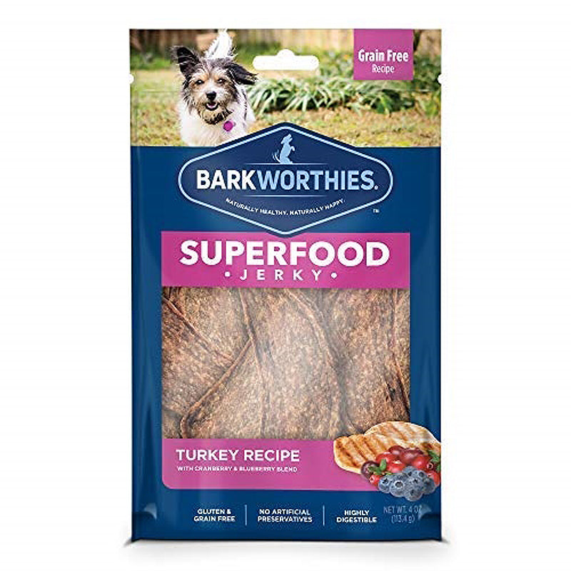 Barkworthies Turkey Jerky Recipe With Blueberry and Cranberry Blend 2-Pk.-Flow Pack Sold As Whole Case Of 20