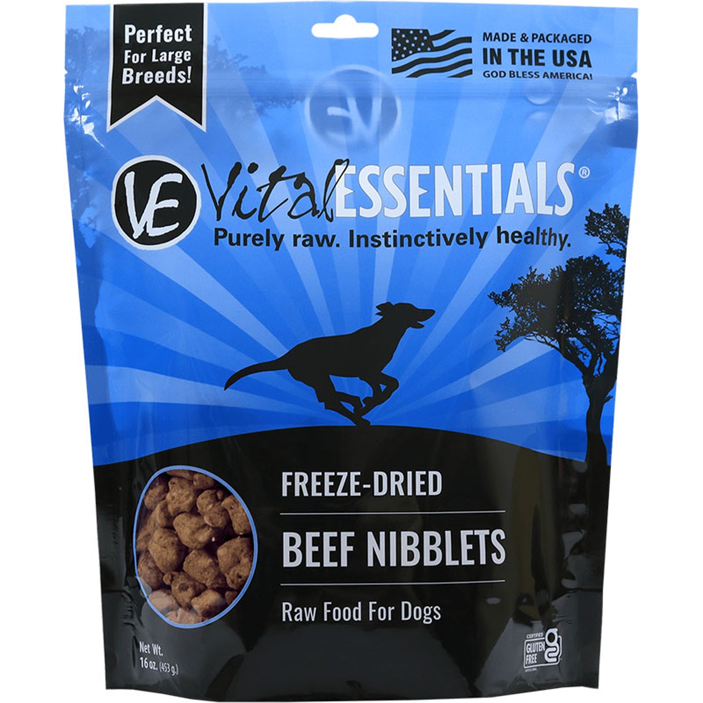 Vital Essentials Dog Freeze-Dried Nibs Beef 16Oz
