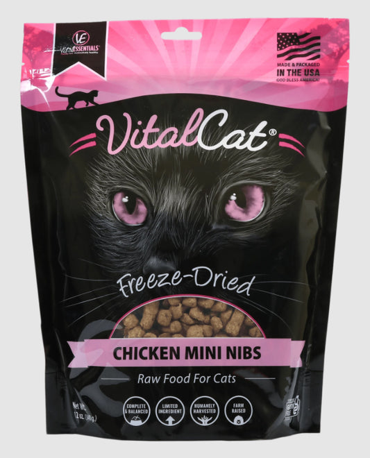 Vital Essentials Cat Freeze-Dried Mini Nibs Chicken 12Oz