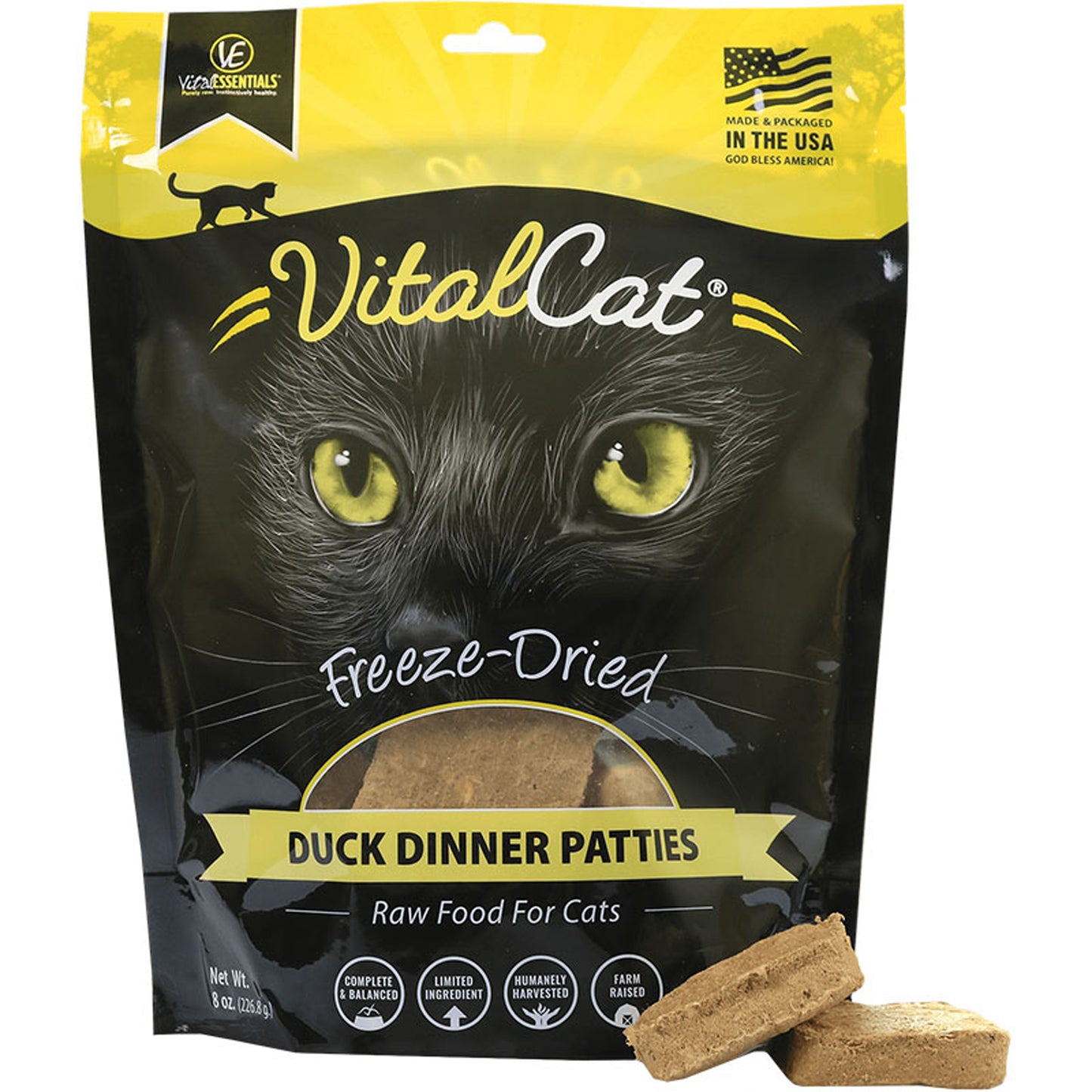 Vital Essentials Cat Freeze-Dried Patties Duck 8Oz