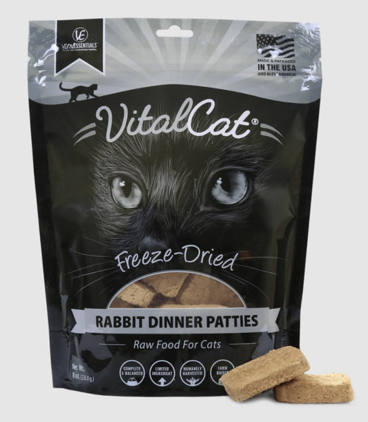 Vital Essentials Cat Freeze-Dried Patties Rabbit 8Oz