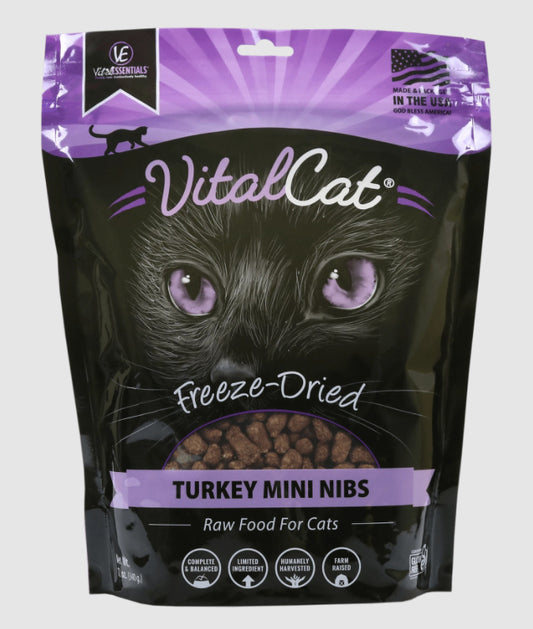 Vital Essentials Cat Freeze-Dried Mini Nibs Turkey 12Oz
