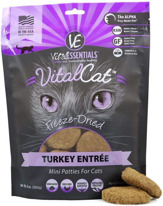 Vital Essentials Cat Freeze-Dried Patties Turkey 8Oz