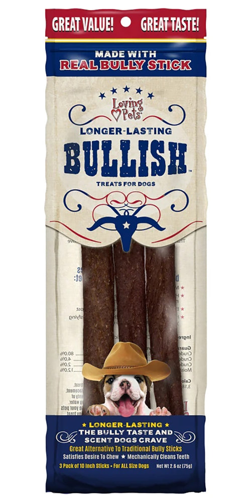 Loving Pets Bullish Sticks Dog Treat 10 in 3 Pack