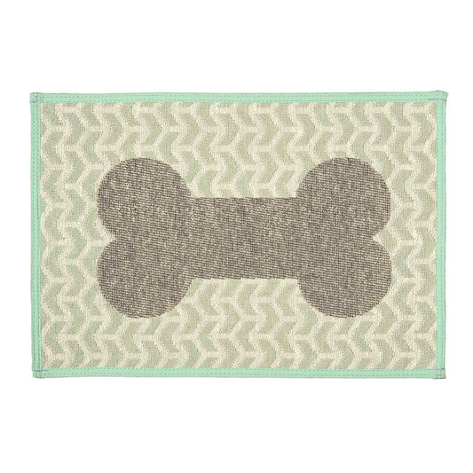 Loving Pets Bella Fashion Mats Geometric Bone Aqua 1ea