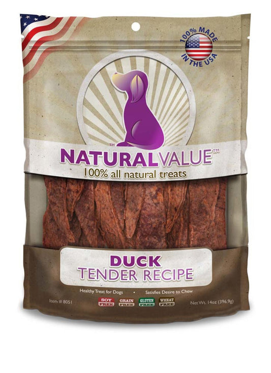 Loving Pets Natural Value Duck Tender Recipe Dog Treat 14 oz