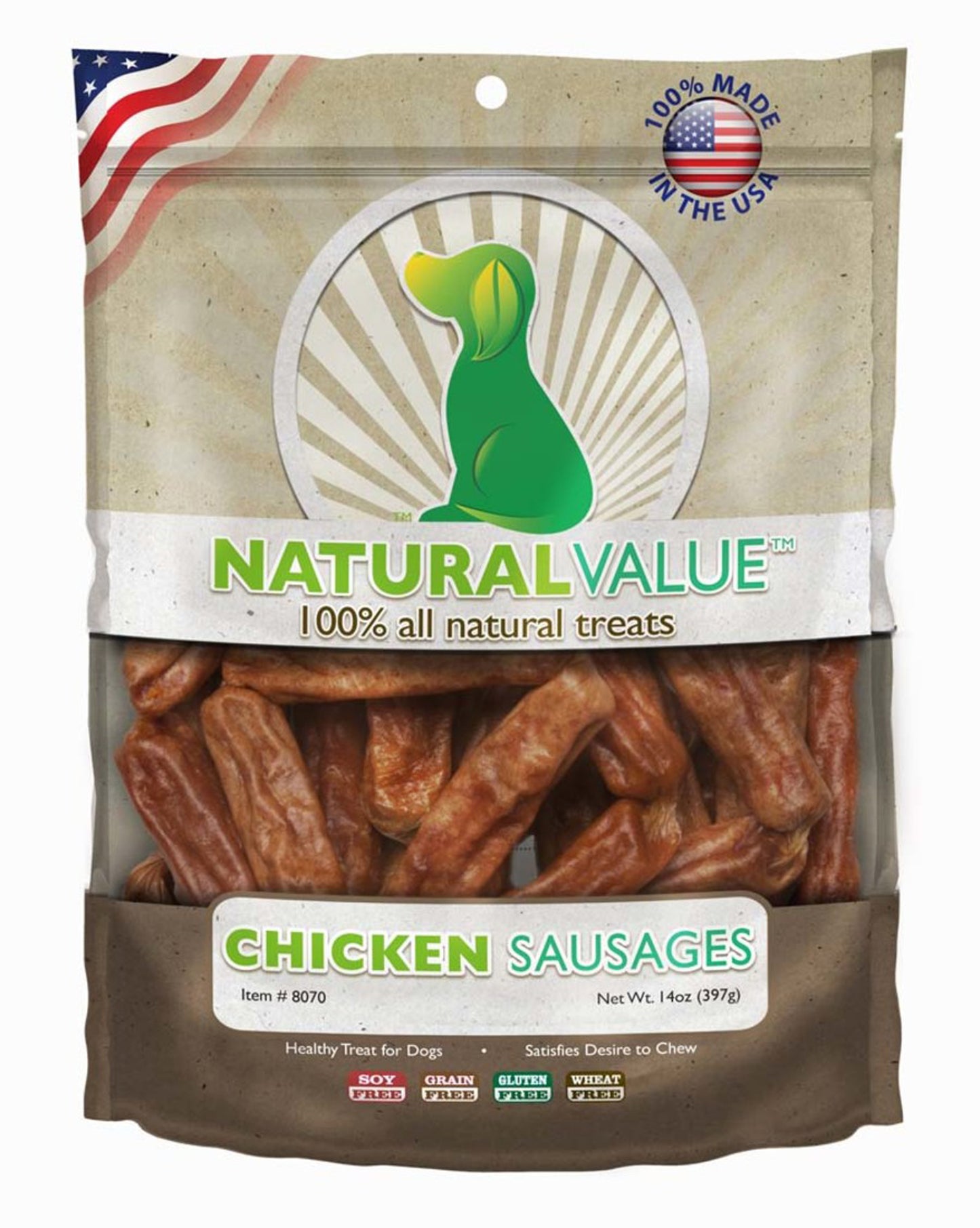 Loving Pets Natural Value Chicken Sausage Recipe Dog Treat 13 oz