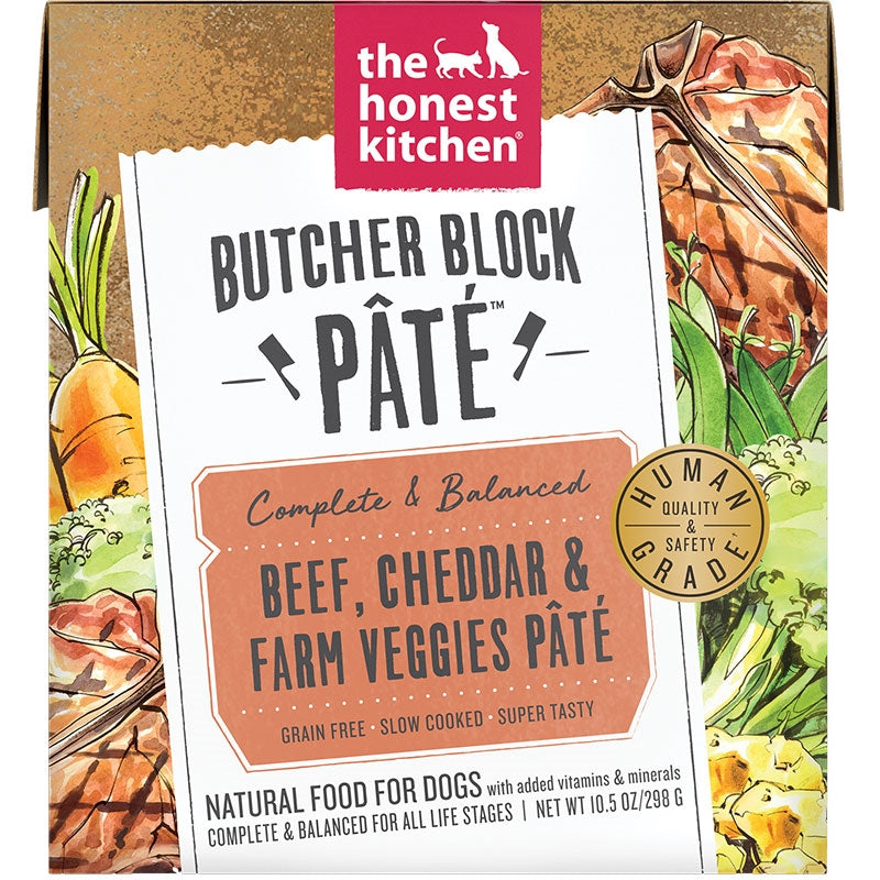 Honest Kitchen Dog Butcher Block Pate Beef & Cheddar 10.5oz. (Case of 6)
