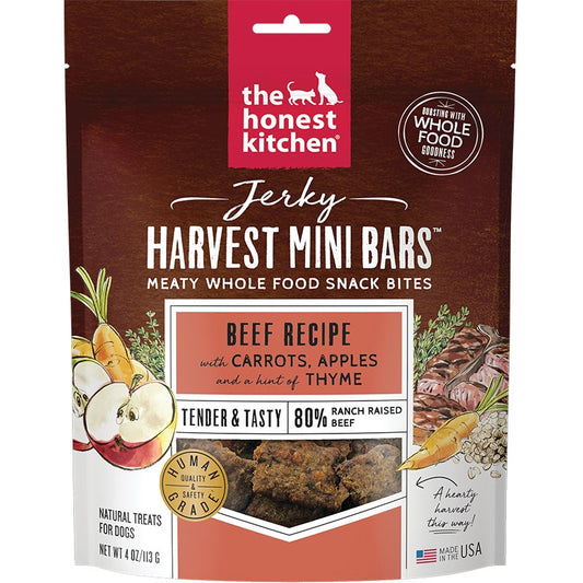 Honest Kitchen Dog Beef Jerky Harvest Bars Mini 4oz.