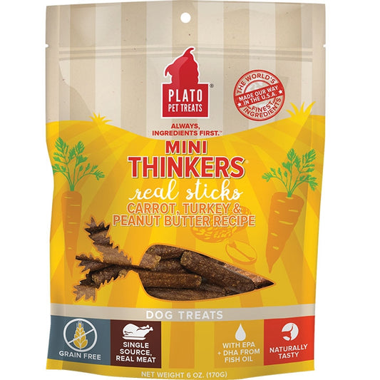 Plato Dog Mini Thinkers Turkey Carrots 6Oz