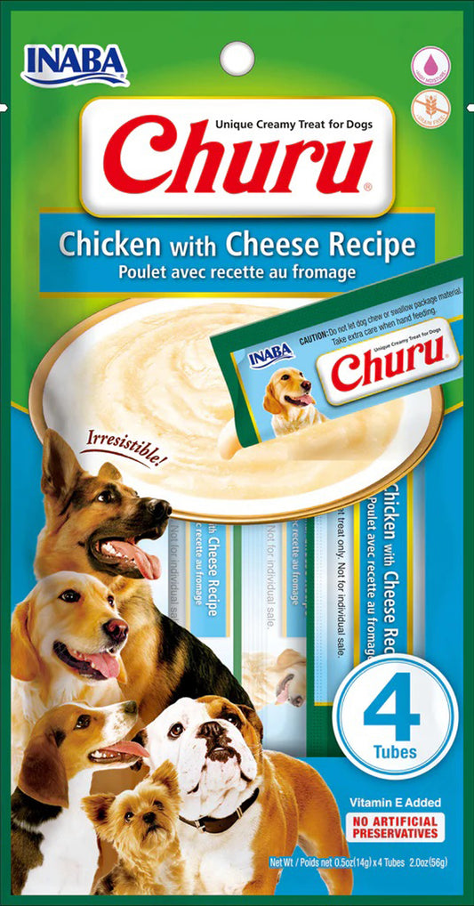 Inaba Dog Churu Tubes Chicken Cheese 6Ct/2Oz