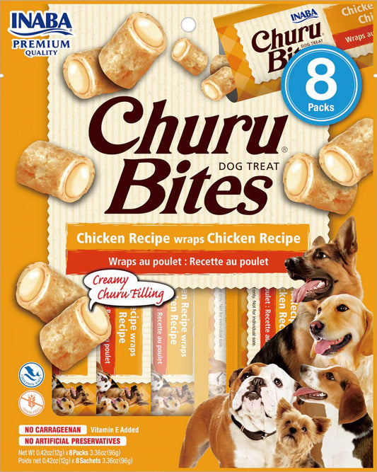 Inaba Dog Churu Bite Chicken Wraps 6Ct/3.36Oz