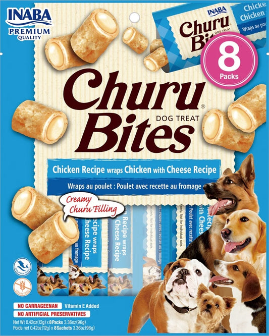 Inaba Dog Churu Bite Chken Cheese Wraps 6Ct/3.36Oz