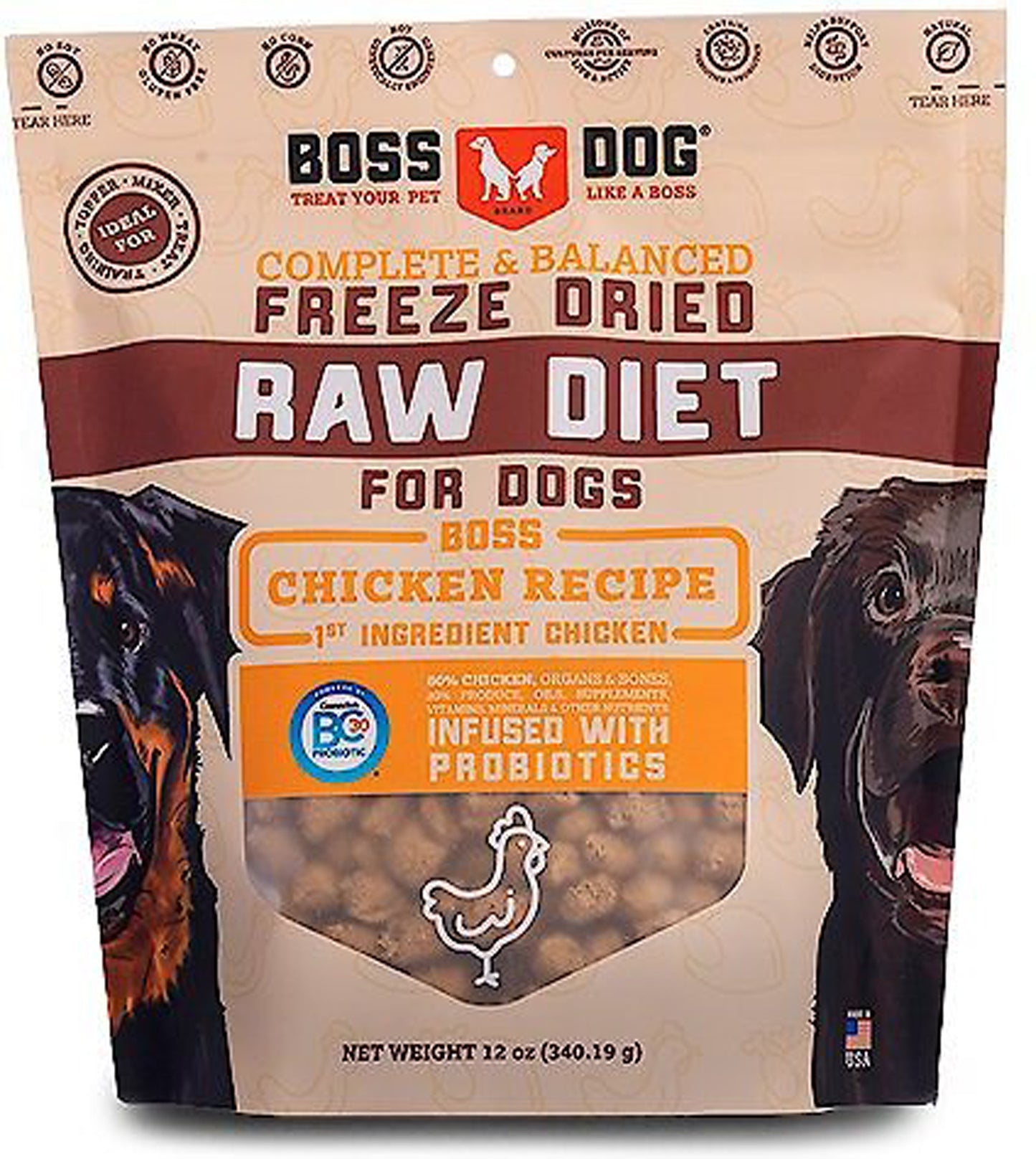 Boss Dog Freeze Dried Diet Complete Chicken 12oz