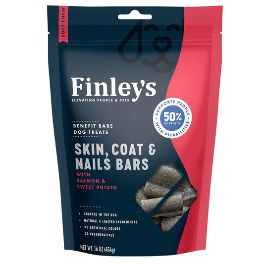 Finleys Dog Soft Chew Benefit Bars Skin, Coat, Nails 16oz.