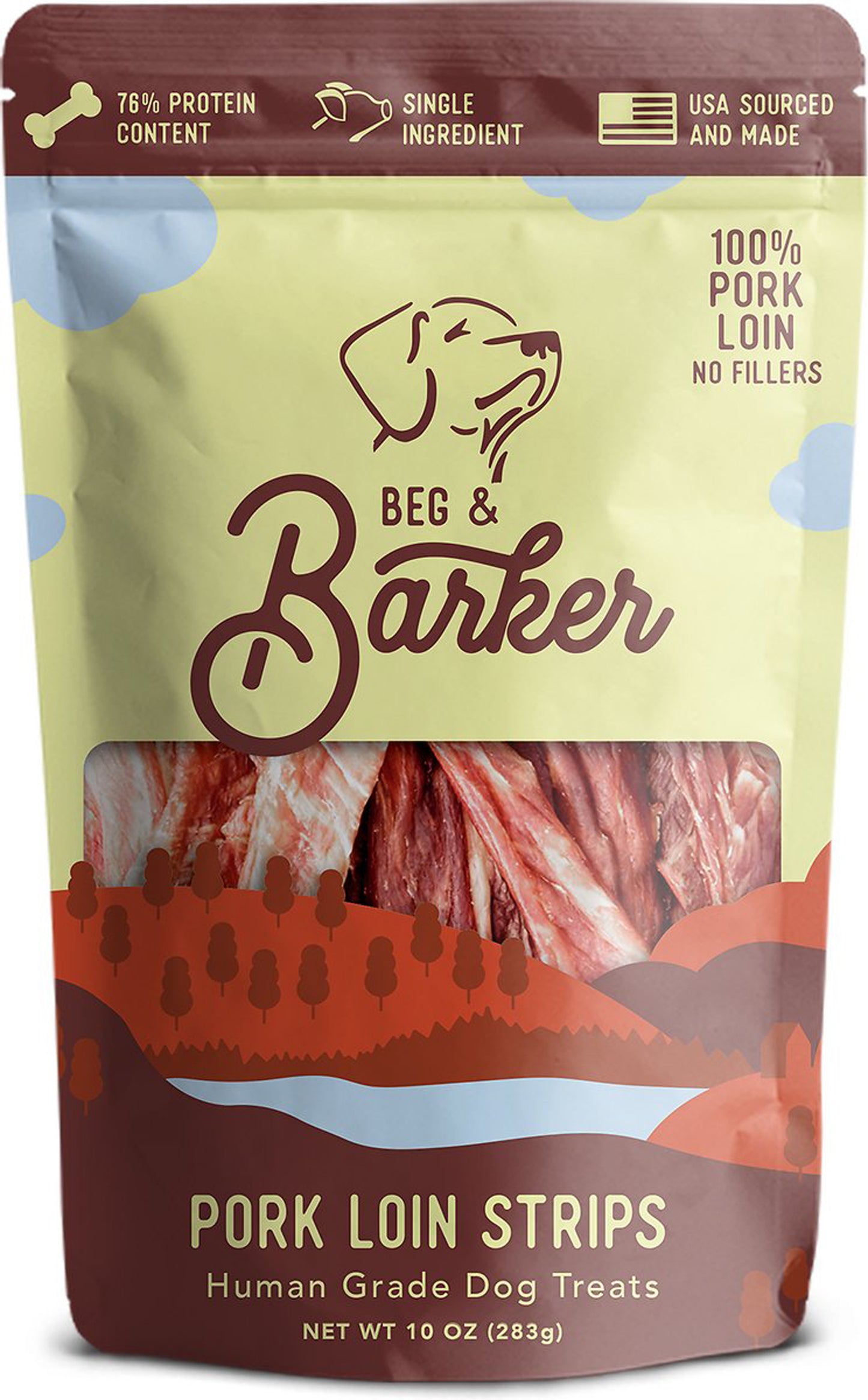 Beg & Barker Dog Strips Pork Loin 10Oz