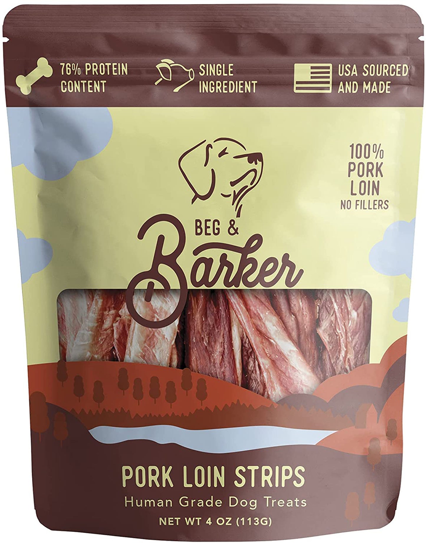 Beg & Barker Dog Strips Pork Loin 10oz. 12pk